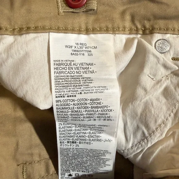 💜 NWT Levi Strauss Boys Slim Fit Chino Pants Size 16 Reg Kahki - Picture 7 of 8